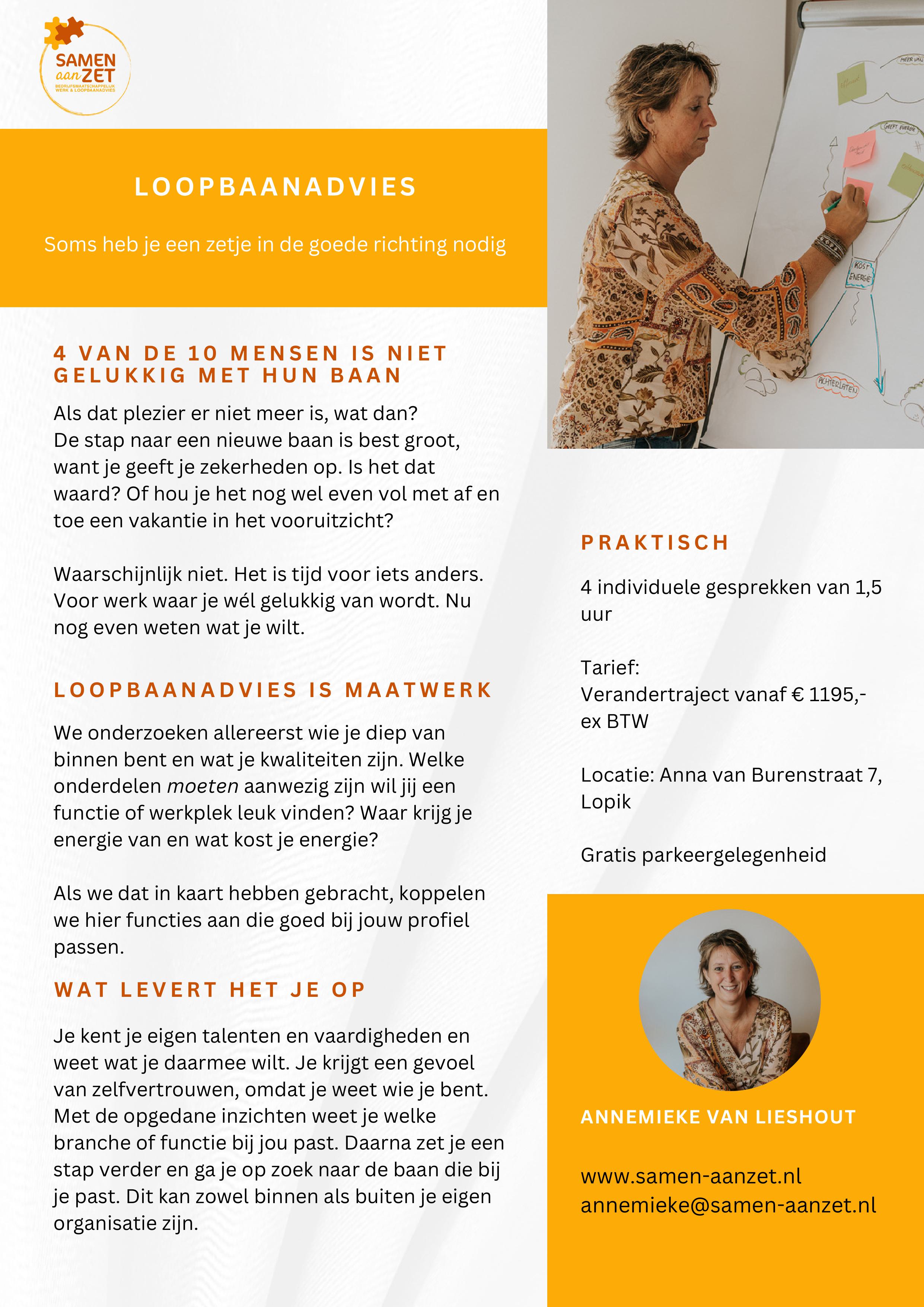 Flyer Verein kompas loopbaanadvies